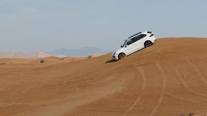 sauntering down a dune